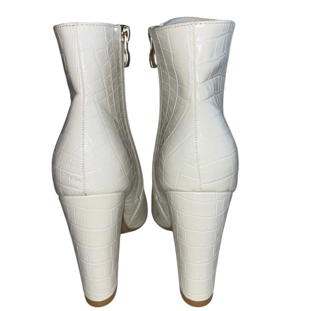 NWOT White Crocodile Pattern Faux Leather High Heel Ankle Boots  EU 39 / US 8.5 - Picture 5 of 12